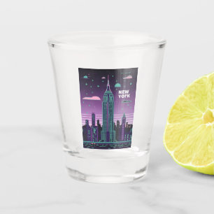 Copo De Shot Construção de Estado do Império Vaporwave Lo-Fi 80