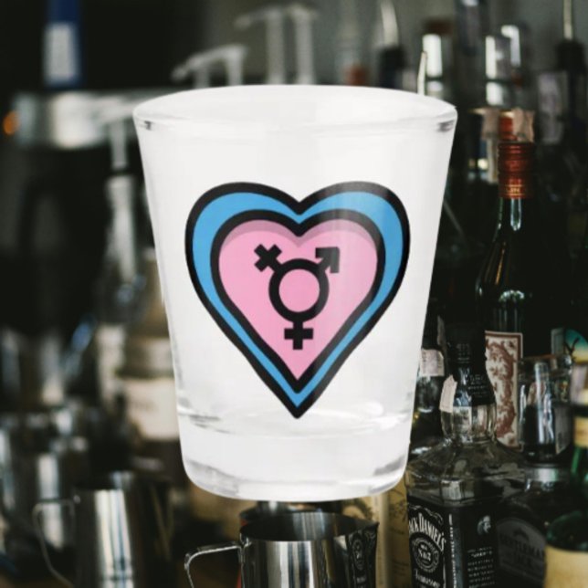 Copo De Shot Copo para Shot Coração do Orgulho Trans (Criador carregado)