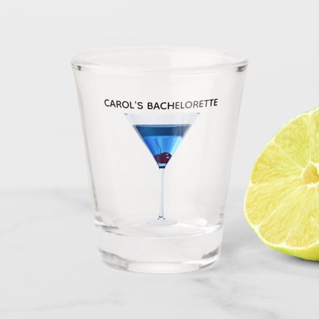 Copo De Shot Coquetel blue martini para despedida de solteira (Frente)