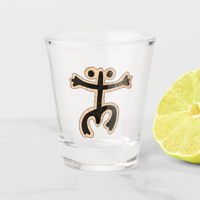 Copo De Shot Coqui Taino sobre madeira (Frente)