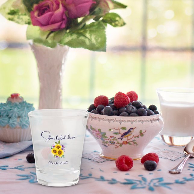 Copo De Shot Cor da água do girassol do púrpura amarelo (Criador carregado)