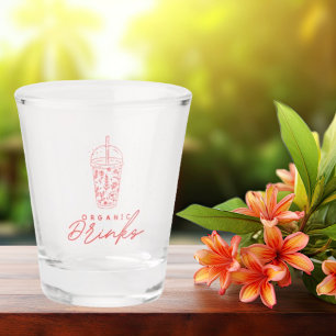 Copo De Shot Cor Das Flores Vermelhas Com Bebidas Orgânicas Ins