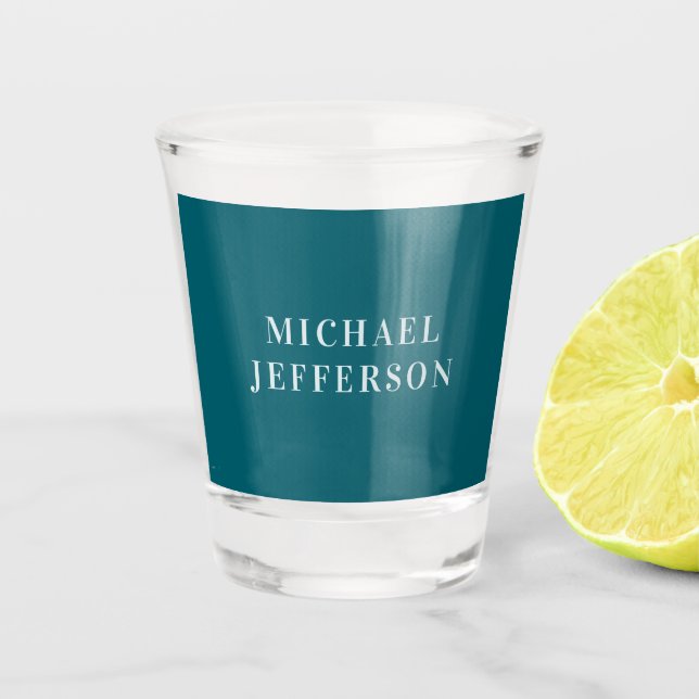 Copo De Shot Cor Personalizada Simples Escura Azul Turquesa Chi (Frente)