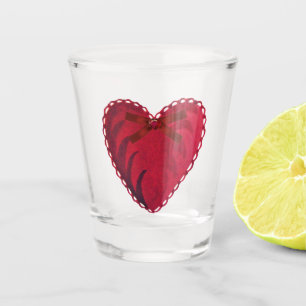 Copo De Shot Coração do vermelho do vintage