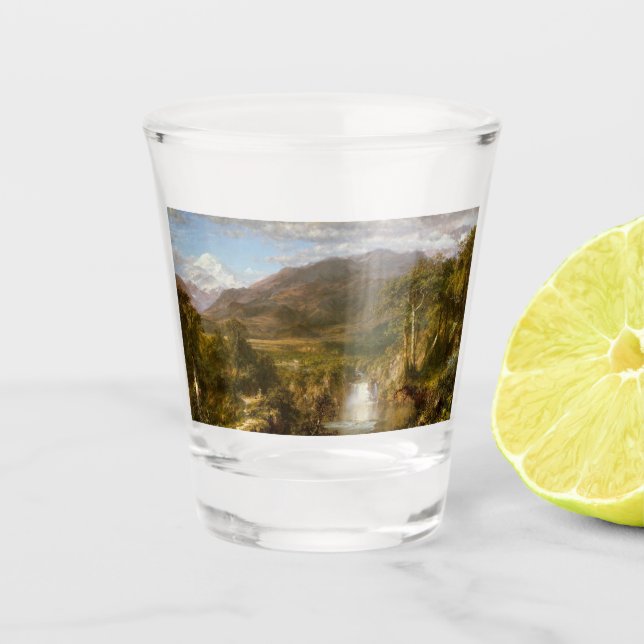 Copo De Shot Coração dos Andes (paisagem sul-americana) (Frente)