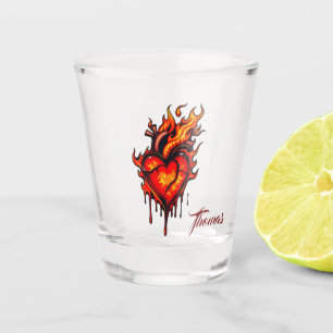 Copo De Shot Coração inflamável.