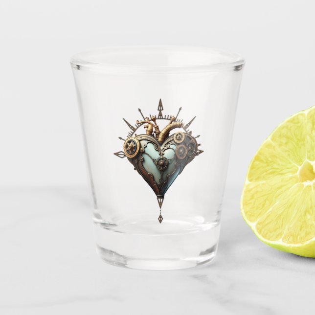 Copo De Shot Coração steampunk fascinante (Frente)