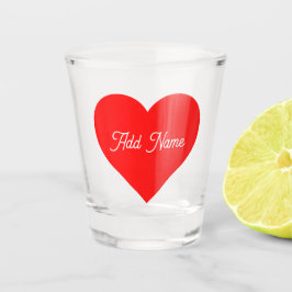 Copo De Shot Coração Vermelho Romântico Personalizado