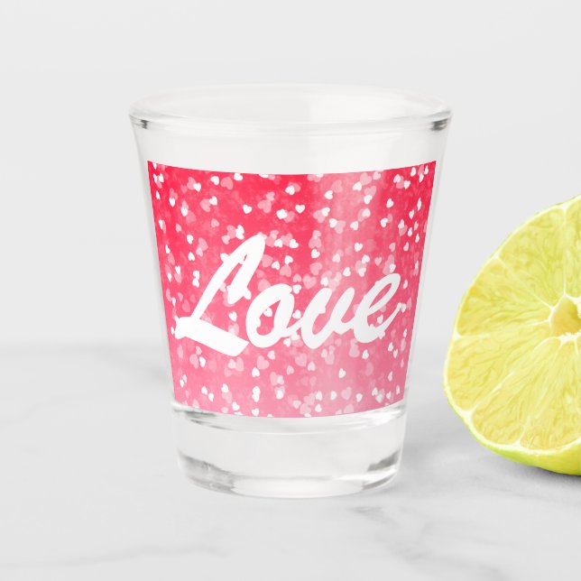 Copo De Shot Corações e Amor do namorados (Frente)
