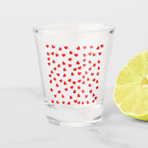 Copo De Shot Corações Vermelhos Reproduzíveis