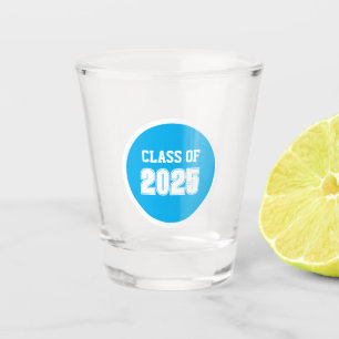 Copo De Shot Cores da Escola Azul Céu e Branco Ano da Turma