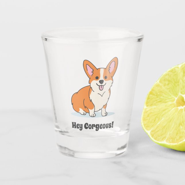 Copo De Shot Corgi bonito com Piada engraçada (Frente)
