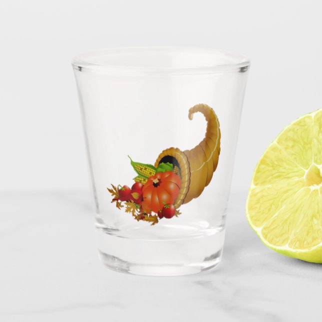 Copo De Shot Cornucopia Ação de Graças (Frente)