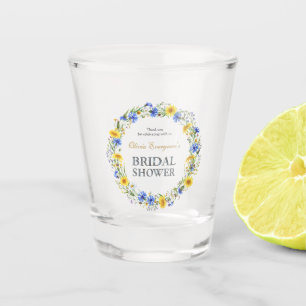 Copo De Shot Coroa de Flores Silvestres Azul Amarelo Lavanda Ob