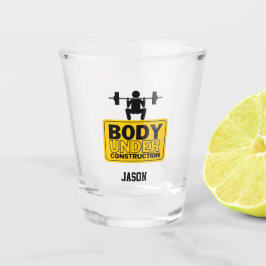 Copo De Shot Corpo Em Construção Nome Personalizado