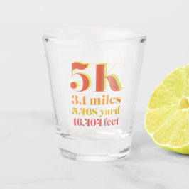 Copo De Shot Corrida 5k Vermelha Distância de Corrida Tipo Negr