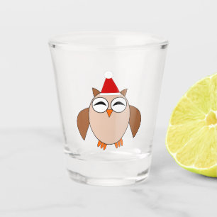 Copo De Shot Coruja de Natal Bonita