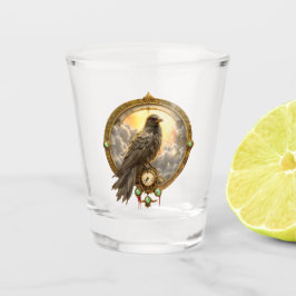Copo De Shot Corvo Guardião do Tempo – Relógio Gótico