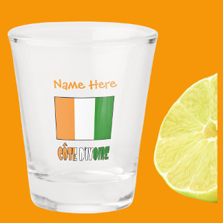 Copo De Shot Côte d'Ivoire Costa do Marfim Bandeira Laranja Per