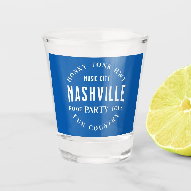 Copo De Shot Country Music Whkey Shot Glass Partido Nashville (Frente)