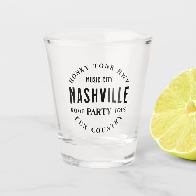 Copo De Shot Country Music Whkey Shot Glass Partido Nashville (Frente)