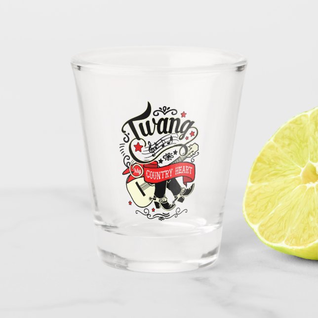 Copo De Shot Country Twang Red/Black ID464 (Frente)