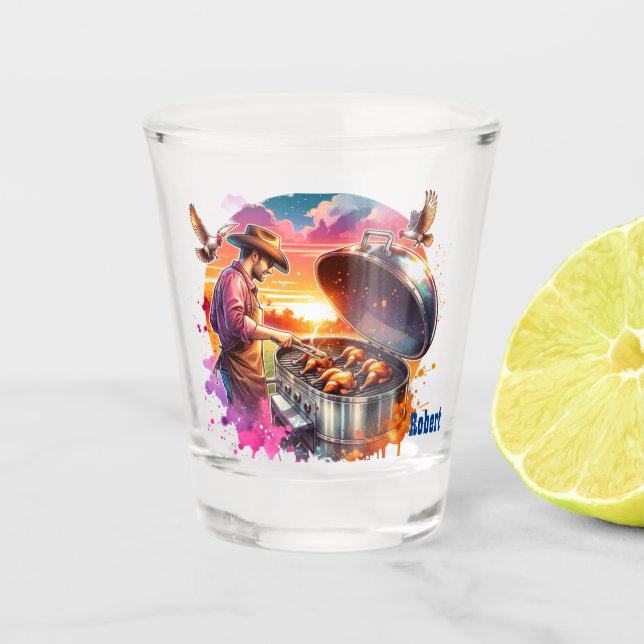 Copo De Shot Cozinhar de cowboy ocidental no CHURRASCO personal (Frente)