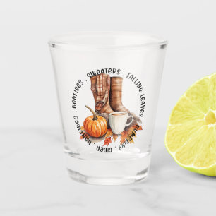Copo De Shot Cozy Fall Vibes - Boots, Pumpkin Spice, Bonfire