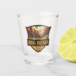 Copo De Shot Crachá Retroativo da Ilustração do Parque Nacional