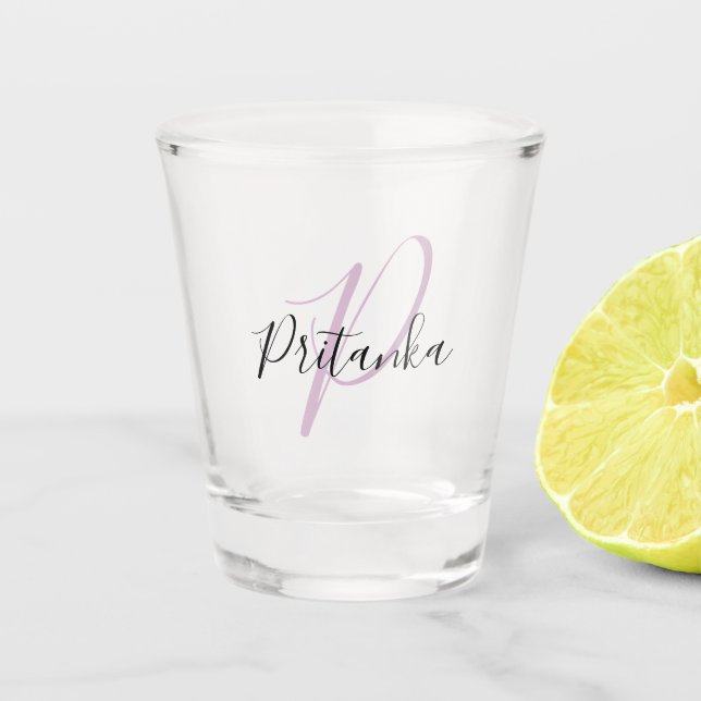 Copo De Shot Crie seu próprio script com um nome inicial monogr (Frente)