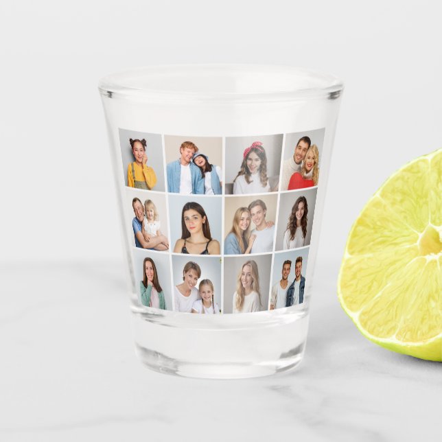 Copo De Shot Crie Sua Própria Colagem De Fotos 12 (Frente)