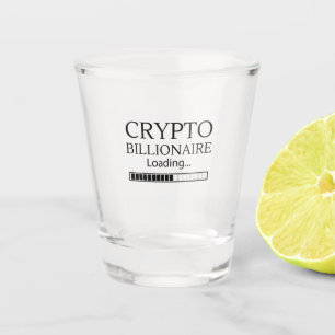 Copo De Shot Cripto bilionário carregando uma engraçada troca