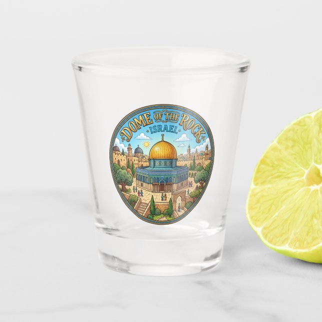 Copo De Shot Cúpula da Rocha Jerusalém Israel (Frente)