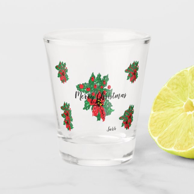 Copo De Shot Curto: Glasswear de natal (Frente)