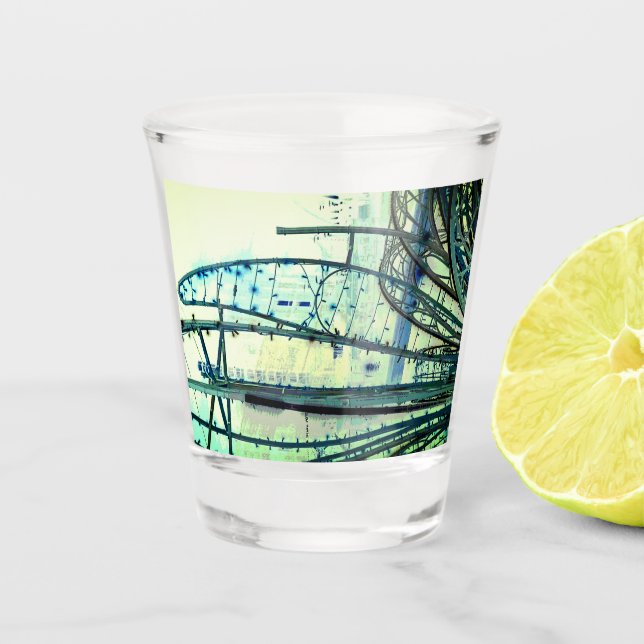 Copo De Shot Curvas azuis (Frente)