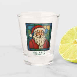 Copo De Shot Custom Christmas Santa Art Deco Stained Glass