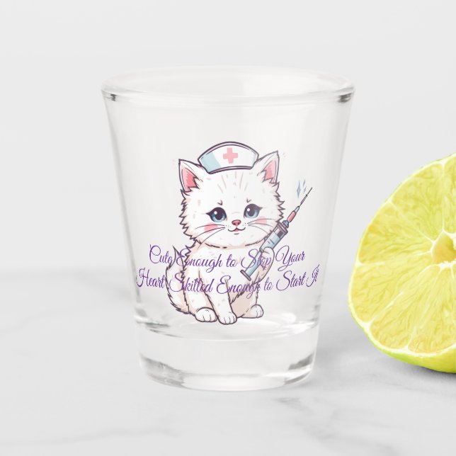 Copo De Shot Custom Nurse Cat Skilled Enough (Frente)