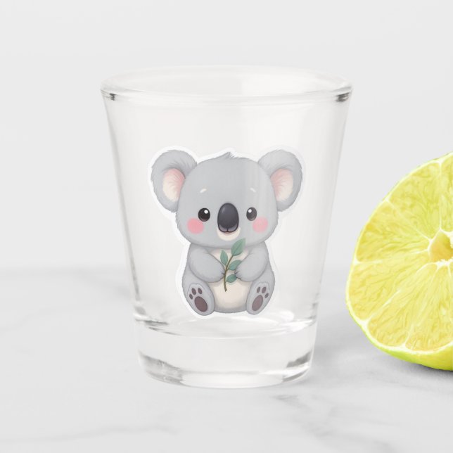 Copo De Shot Cute Baby Koala Sticker Clipart (Frente)
