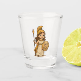 Copo De Shot Cute Cartoon Athena Shot Glass | Greek Goddess