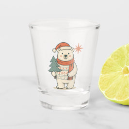 Copo De Shot Cute Christmas Polar Bear Scandinavian Winter 