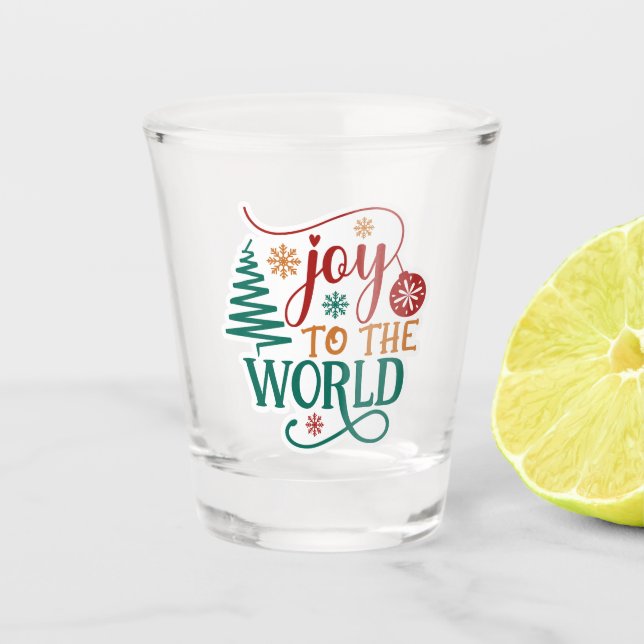 Copo De Shot Cute 'Joy to the World' Christmas (Frente)