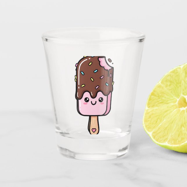 Copo De Shot Cute Kawaii Smiling Popsicle (Frente)