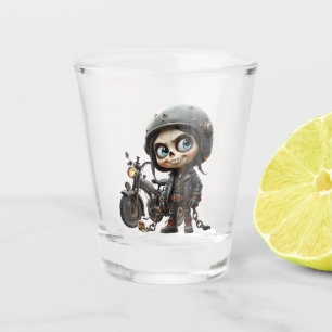 Copo De Shot Cute Skull Biker Passeio ao Luar pelo Deserto