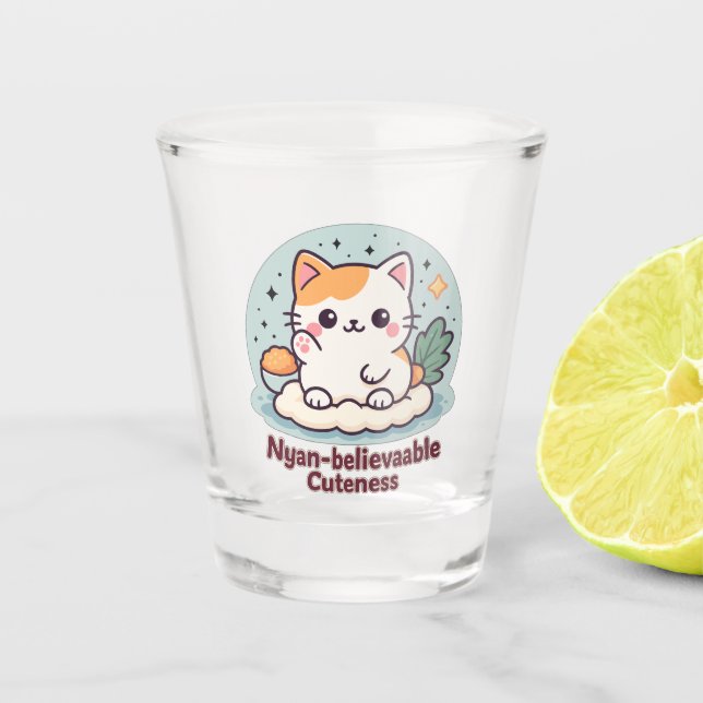 Copo De Shot Cutensidade Acreditável Nyan - Gato Kawaii Cute (Frente)