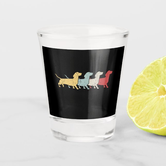 Copo De Shot Dachshund Retro Vintage (Frente)