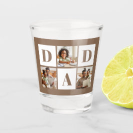 Copo De Shot Dad 3 Photo Collage Bold Brown Typography