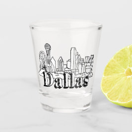 Copo De Shot Dallas Skyline Art Design Dallas Skyline Design