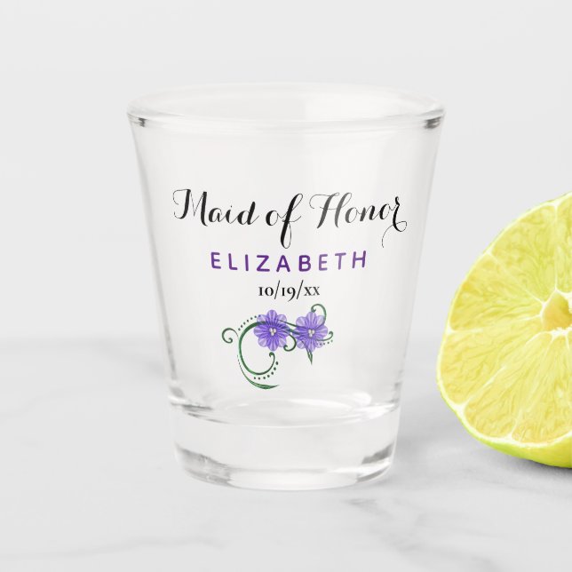 Copo De Shot Dama de honra da festa de despedida de solteira ro (Frente)
