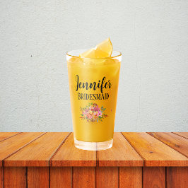 Copo De Shot Dama de honra | Floral Moderno Personalizado