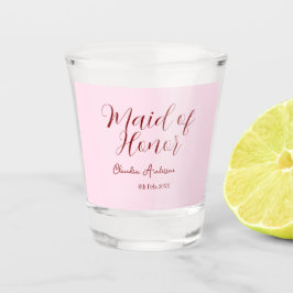 Copo De Shot Dama de honra roxo nome data rosa pastel noivas